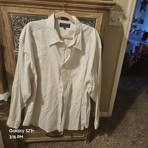 Men's White Checkered Shirt. Hathaway Sport XXL